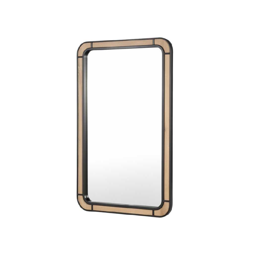 Stylish Rectangular Wall Mirror with Wooden Frame